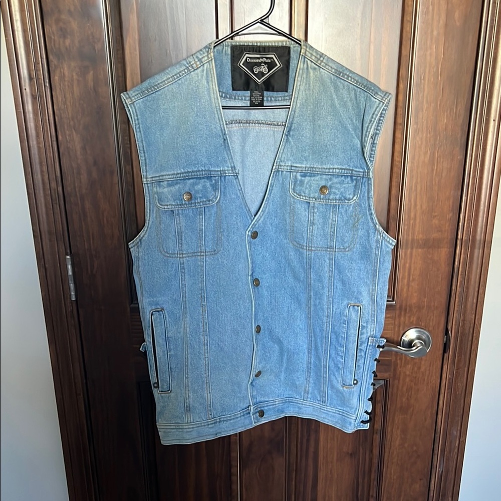 Diamond Plate Co Blue Denim Vest Classic Style